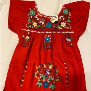 Hand sewn Mexican dress for small toddler